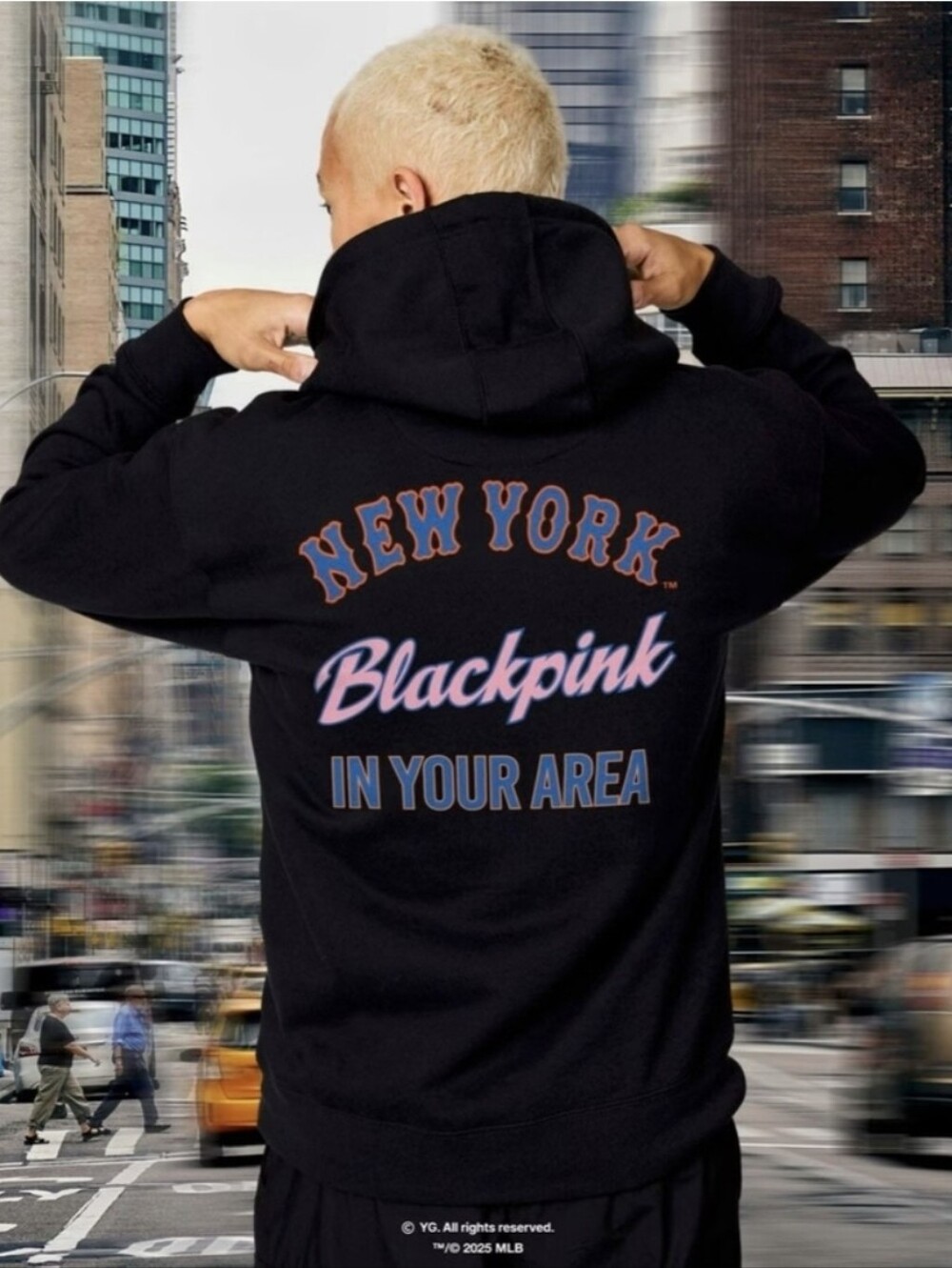 Men's New York Mets Mitchell & Ness x BLACKPINK Black Pullover Hoodie - LTD